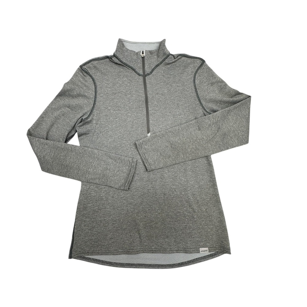 Patagonia Pullover Womens Small Gray Capilene 1/4 Zip Baselayer Long Sleeve